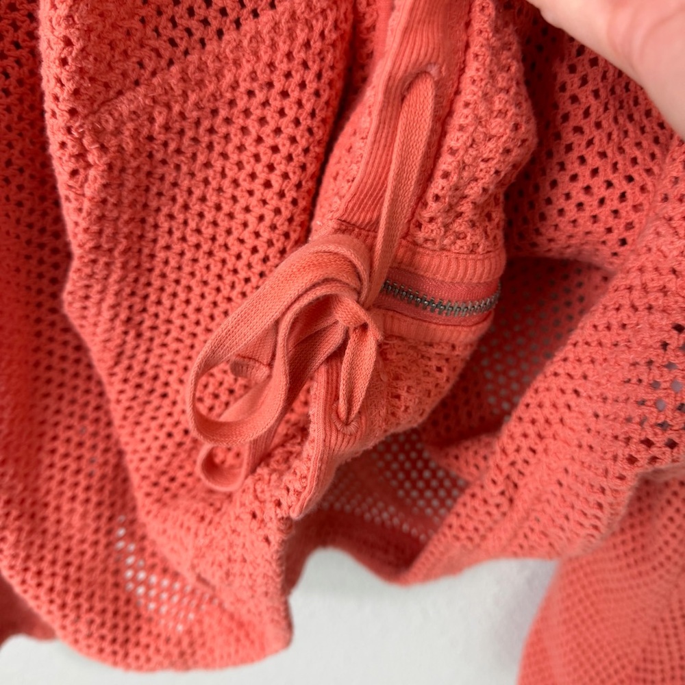 BDG Urban outfitters Orange Boardwalk Mesh Full Zip Hoodie Sweatshirt - Picture 4 of 9